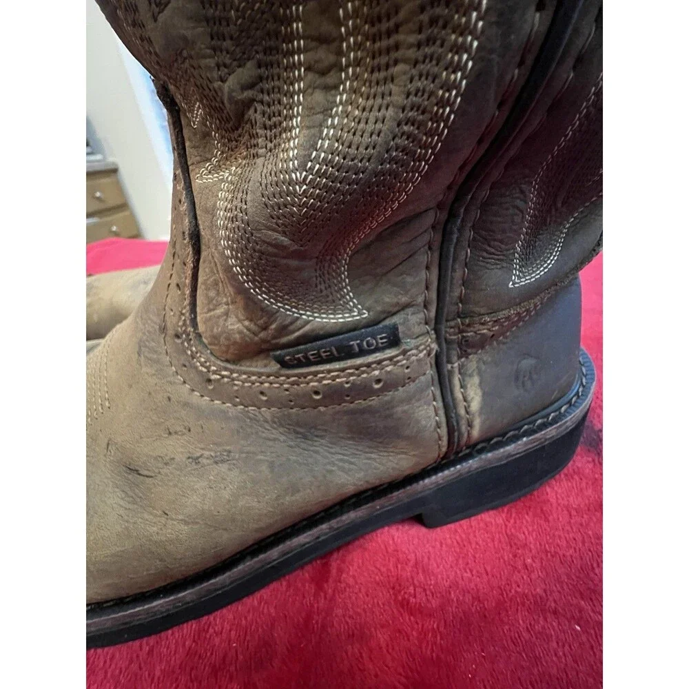 Wolverine Men’s Rancher ST WP Black/brown Steel toe Boots  US Size 9.5M